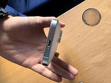 Уюлдук телефондор жана аксессуарлар: IPhone 15 Pro, Колдонулган, 128 ГБ, White Titanium, Коргоочу айнек, 88 % — 4