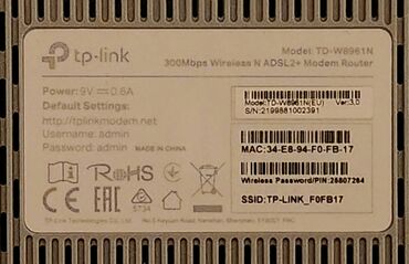 Modemlər və şəbəkə avadanlıqları: Modem router Tplink: 8961N İşləkdir,evimdə işlətmişəm ( 6 ay ).Həm — 10