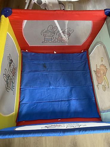 uşağ manej: Uşaq oyun maneyi / playpen - Rəngli dizayn: mavi, qırmızı, sarı və — 4