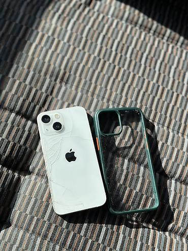 Apple iPhone: IPhone 13 mini, Б/у, 128 ГБ, Белый, Чехол, 78 % — 1