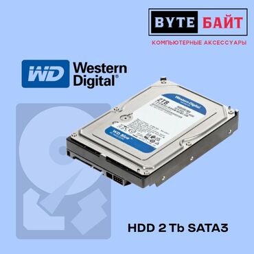 купить жесткий диск 1 тб для пк: Маалымат алып жүрүүчү, Жаңы, Western Digital (WD), HDD, 2 ТБ, 3.5", ПК үчүн