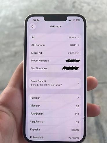 iphone 13 icloud: IPhone 13, 128 GB, Ağ, Face ID — 2