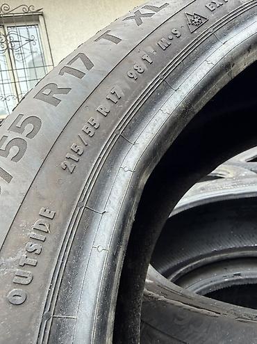 Шины: 215/55/17 4 шт комплект в идеальном состоянии фирма Continental год — 6