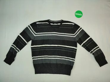 Bluzki: Pulover, XL (EU 42), wzór - Linia, kolor - Czarny
