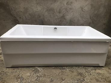 drelər: Akril hamam vannası + şüşə qoruyucu panel dəsti - Material: parlaq ağ — 3