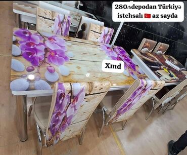 Masa və oturacaq dəstləri: Mətbəx üçün, Yeni, Açılan, Dördbucaq masa, 4 stul — 3