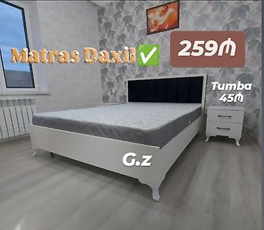 ortopedik matraslar: Yataq dəsti – matras daxil - Ağ rəngdə klassik dizaynlı çarpayı — 1