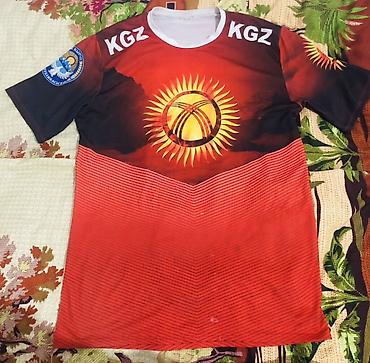 Футболки: Спортивная футболка “Kyrgyz Republic” - Дизайн: красно‑черный — 1
