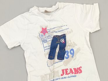 biała koszulka chłopięca: Koszulka, 5-6 lat, 110-116 cm, stan - Dobry