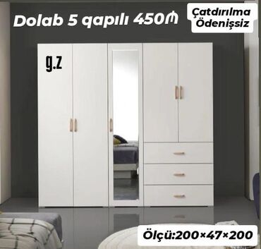 şef qapı: Yeni, 5 qapı Düz dolab, Şifonyer