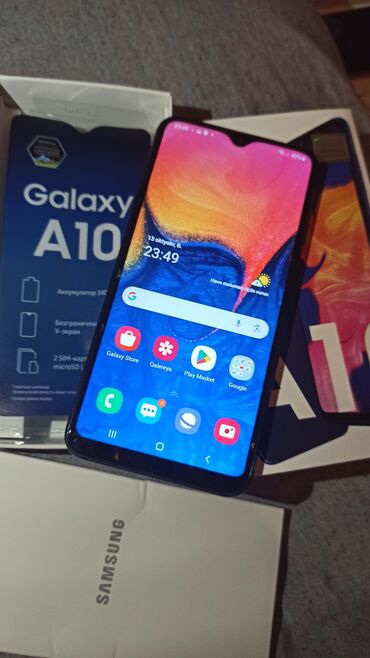 i̇phone 1: Samsung Galaxy A10, 32 GB, rəng - Göy, Sensor, İki sim kartlı, Face ID