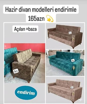 spalnı mebel: Məhsul: Hazır divan modelləri - Açilən mexanizm + baza (yataq — 1