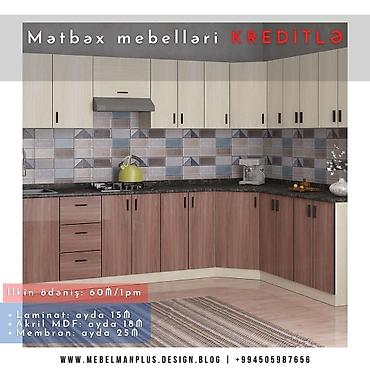 mebelman: Sifarişlə mətbəx dəsti, MDF, Kredit var, Pulsuz çatdırılma — 9