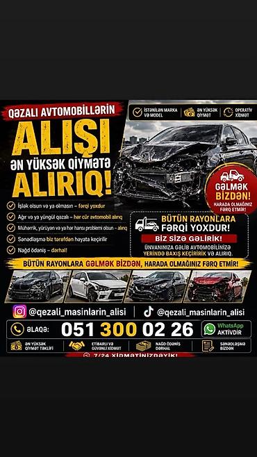 ucuz evakuator xidməti: Xidmət: Qəzalı avtomobillərin alışı - İstənilən marka və model qəbul — 1