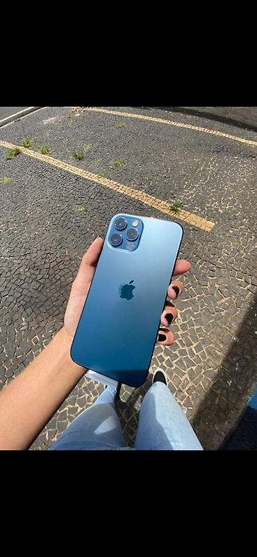 Техника жана электроника: IPhone 12 Pro Max, Колдонулган, 256 ГБ, Pacific Blue, Кабель, 72 % — 1