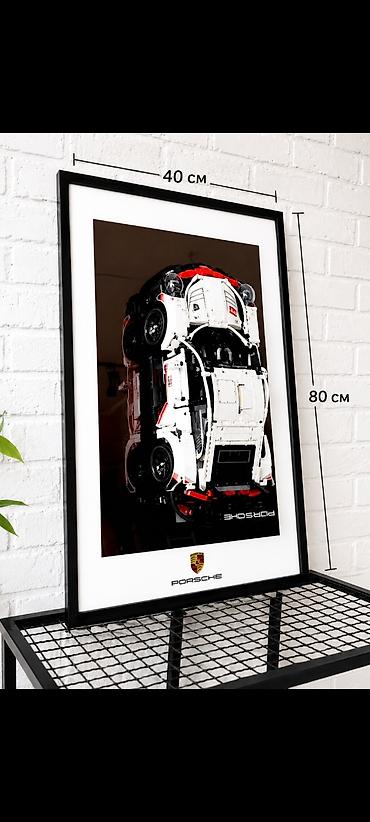 подарок на 8 марта: Постер Porsche 40×80 см в раме - Стильный вертикальный постер с — 1