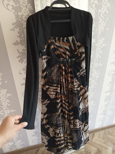 леопардовое платье: Вечернее платье, С рукавами, M (EU 38), L (EU 40)