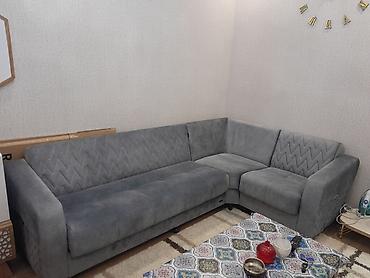 islenmis divan: Угловой диван, Б/у, Раскладной, С подъемным механизмом, Велюровая ткань, Нет доставки — 2