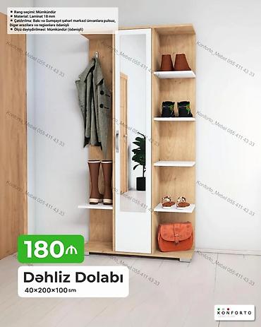 sabo 40: Dəhliz Dolabı – 40×200×100 sm - Rəng seçimi: mümkündür - Material: 18 — 1