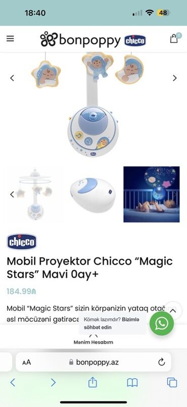 uşaq üçün stol: Chicco "Magic Stars" proyektor mobil, körpələr üçün nəzərdə tutulmuş