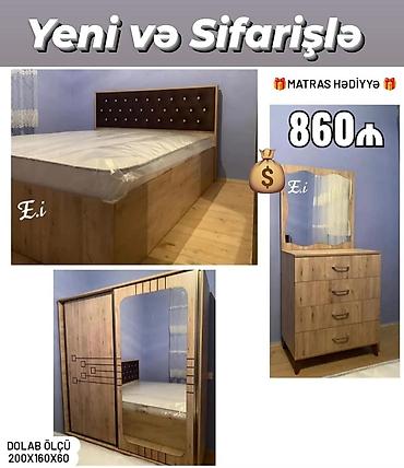 dolab yataq: Yataq otağı dəsti – “Yeni və Sifarişlə” Qiymət: 860₼ Hədiyyə: Matras — 1