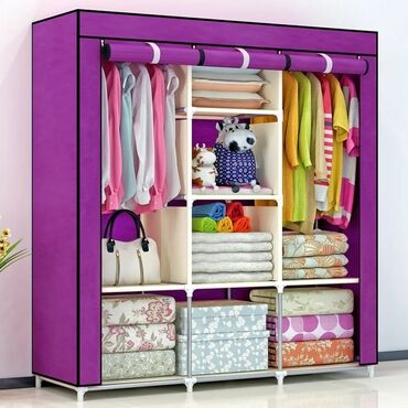 Digər mebel: Parça örtüklü portativ dolab – 130x170 sm ✅ Təmiz, nizamlı və yerə