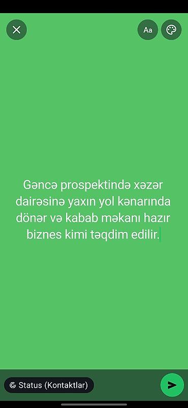 Готовый бизнес: Hazır dönər və kabab məkanı – biznes kimi təklif olunur. - Yer: Gəncə — 1