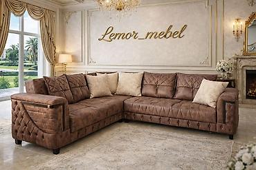 Sifarişlə divan dəstləri: Luks dizaynlı künc divan dəsti - Klassik və modern interyerlərə — 3