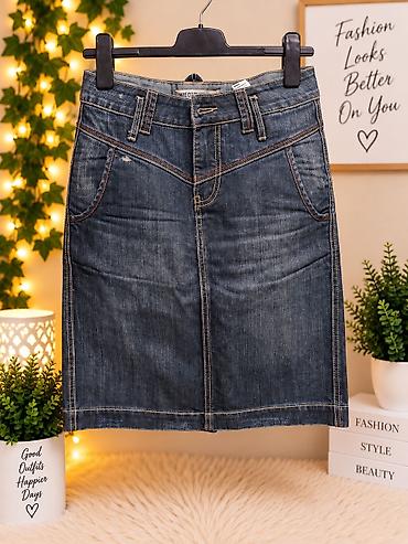 sinsay teksas suknje: Teksas suknja – klasičan model srednje dužine - Materijal: denim — 1