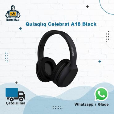 tek qulaqli nausnik: Simsiz (Bluetooth) Qulaqcıqlar, Celebrat, rəng - Qara