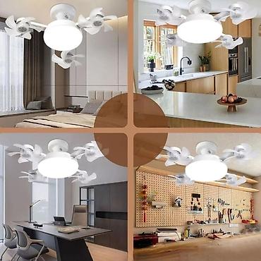 tavan sərinkeş: 3 Qanadlı 15 Pərli Pultlu Tavan sərinkeşi + LED Lampa 50W . ❄️ — 9