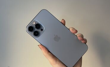 Apple iPhone: IPhone 13 Pro Max, Скидка 10%, Б/у, 256 ГБ, Blue Titanium, Зарядное устройство, Защитное стекло, Коробка, 95 %