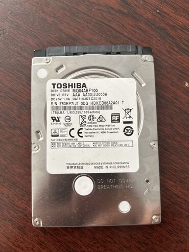 внешние жесткие диски toshiba: Маалымат алып жүрүүчү, Колдонулган, Toshiba, HDD, 1 ТБ, Ноутбук үчүн