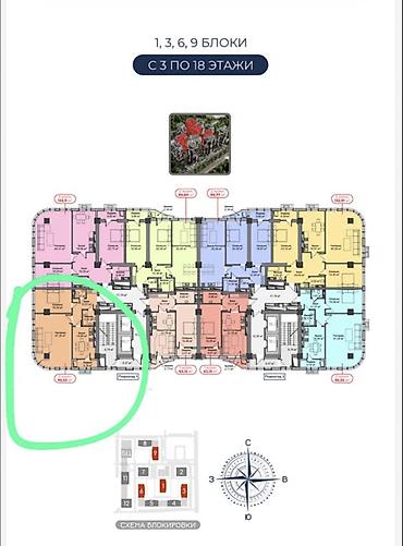 18: 2 комнаты, 95 м², Азия Молл Элитка, 3 этаж, ПСО (под самоотделку) — 4