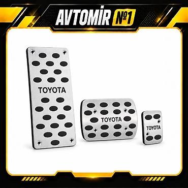 Toyota üçün pedal üzlükləri dəsti — 3 ədəd TOYOTA yazılı, gümüşü