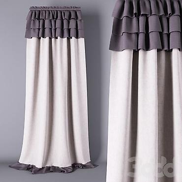 Шторы и занавески: Комплект штор, Хлопок, Изготовление на заказ, Для спальни — 1