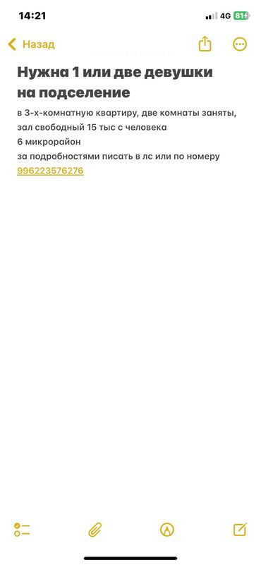 снять жилье в кыргызстане: 3 бөлмө, Менчик ээси, Чогуу жашоо менен