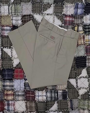 Kişi geyimləri: Dickies klassik iş/gündəlik şalvar - Rəng: açıq bej/xaqui - Model: düz — 2