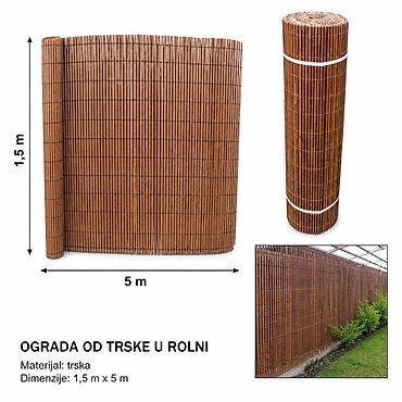 bambusove rolo zavese: KMT Zavesa od vrbe 2902440 Opis: Prirodna zavesa/ograda od trske u — 1