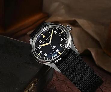 Ručni satovi: San Martin SN0105-G-XB -Crna/Black- Pilot sat- Seiko — 1