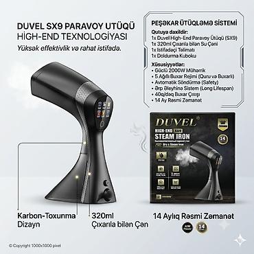Утюги: №: 7469 Məhsulun adı: Geyim buxarlayıcısı Duvel SX9 Brend: Duvel — 1