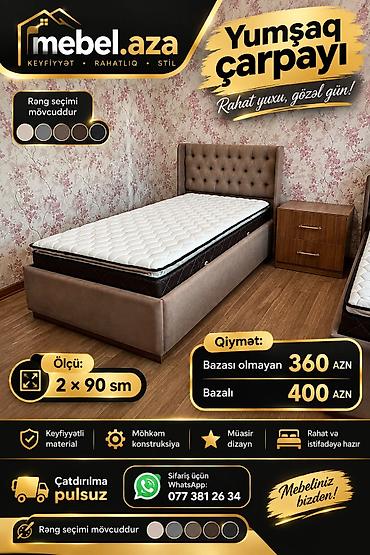 Yeni, Təknəfərlik çarpayı, Bazalı, Matras ilə, Siyirməsiz, Azərbaycan
