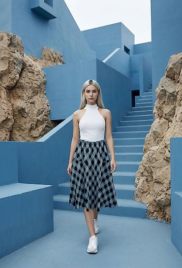 Suknje: Ženska midi suknja sa A-krojem i elastičnim pojasom - Dužina: midi — 5