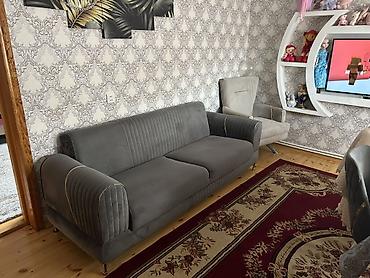 klassik divan: Диван, Б/у, Раскладной, С подъемным механизмом, Велюровая ткань, Нет доставки — 5