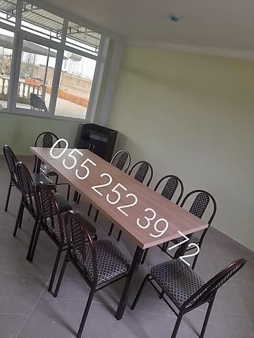 Masa və oturacaq dəstləri: Qonaq otağı üçün, Yeni, Açılmayan, Dördbucaq masa, 1 stul — 4