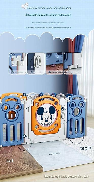 Ostali dečiji nameštaj: Disney dečja ogradica za igru – modularni paneli sa Mikijevim motivima — 2