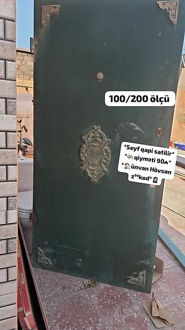 Seyf qapı satılır. - Ölçü: 100×200 sm - Material: metal seyf tipli