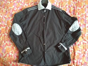 черная шелковая рубашка мужская: Рубашка M (EU 38), L (EU 40), XL (EU 42), цвет - Черный