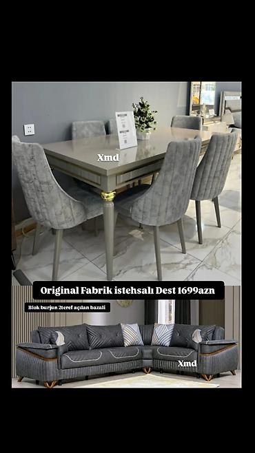 Original fabrik istehsalı mebel dəsti. - Yemək masası və 6 ədəd stul