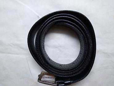 ps nakit ogrlice: Kais muski koza crni 132 cm, sa kopcom sirina 2,5 cm. ocuvan — 2
